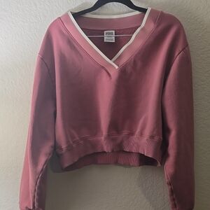 Pink V-Neck Women's Sweater